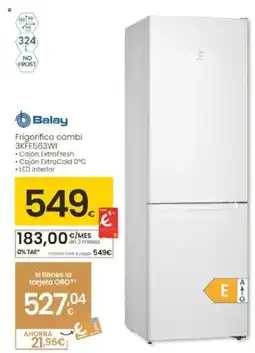 Eroski BALAY Frigorífico combi 3KFE563WI oferta