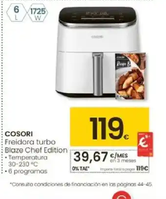 Eroski COSORI Freidora turbo Blaze Chef Edition oferta
