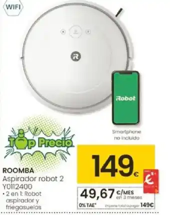 Eroski ROOMBA Aspirador robot 2 YO112400 oferta