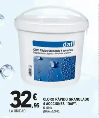 E.Leclerc DAF Cloro rápido granulado 4 accciones oferta