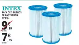 E.Leclerc INTEX Pack de 3 filtros de cartuchos tipo a oferta