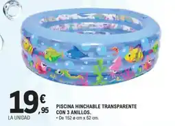E.Leclerc Piscina hinchable transparente con 3 anillos oferta