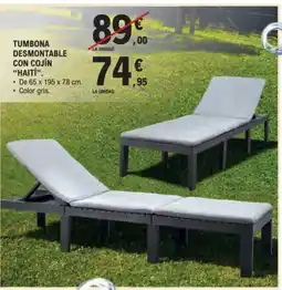 E.Leclerc Tumbona desmontable con cojín oferta