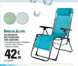 E.Leclerc BEAUXJOURS Sillón relax multiposición con cabecero oferta