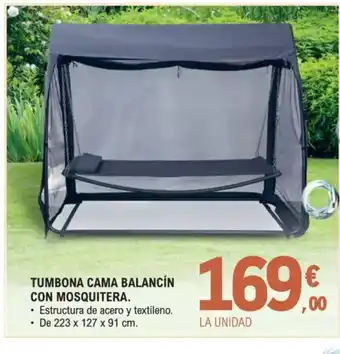 E.Leclerc Tumbona cama balancín con mosquitera oferta