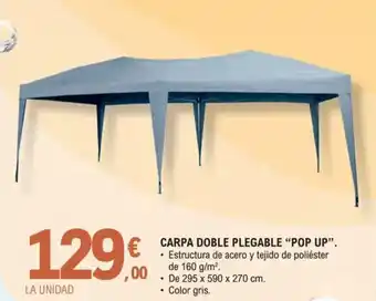 E.Leclerc Carpa doble plegable pop up oferta