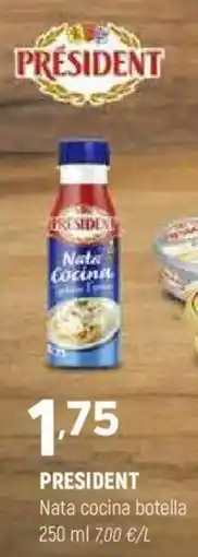 Coviran PRESIDENT Nata cocina botella oferta