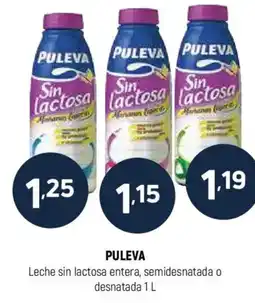 Coviran PULEVA Leche sin lactosa entera, semidesnatada o desnatada oferta