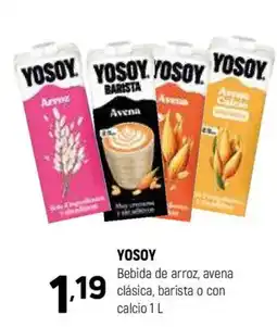 Coviran YOSOY Bebida de arroz, avena clásica, barista o con calcio oferta