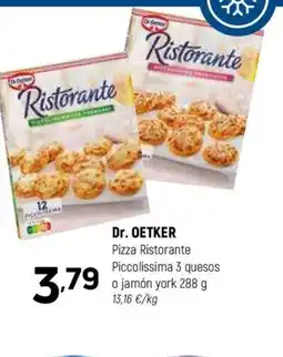 Coviran Dr. OETKER Pizza Ristorante Piccolissima 3 quesos o jamón york oferta
