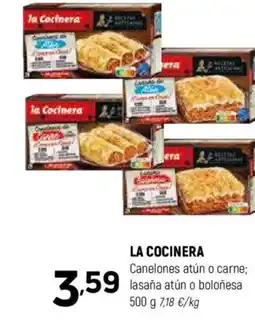 Coviran LA COCINERA Canelones atún o carne; lasaña atún o boloñesa oferta