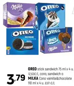 Coviran OREO / MILKA stick sandwich Cono vainilla &chocolate oferta