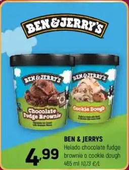 Coviran BEN & JERRYS Helado chocolate fudge brownie o cookie dough oferta