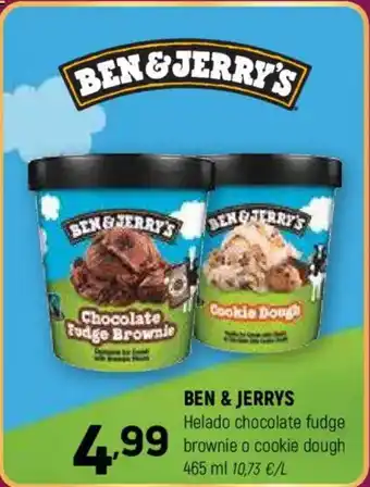 Coviran BEN & JERRYS Helado chocolate fudge brownie o cookie dough oferta