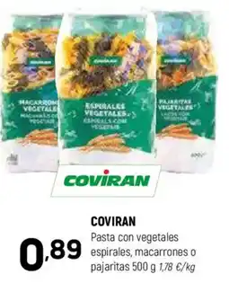 Coviran COVIRAN Pasta con vegetales espirales, macarrones o pajaritas oferta