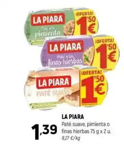 Coviran LA PIARA Paté suave, pimienta o finas hierbas oferta