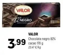 Coviran VALOR Chocolate negro 82% cacao oferta