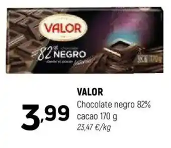 Coviran VALOR Chocolate negro 82% cacao oferta
