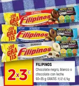 Coviran FILIPINOS Chocolate negro, blanco o chocolate con leche oferta