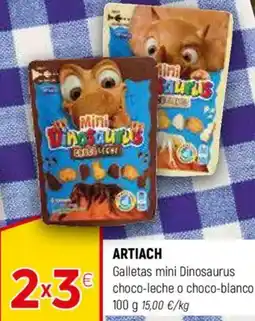 Coviran ARTIACH Galletas mini Dinosaurus choco-leche o choco-blanco oferta