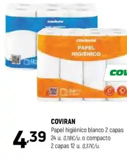 Coviran COVIRAN Papel higiénico blanco 2 capas oferta