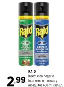 Coviran RAID Insecticida hogar e interiores o moscas y mosquitos oferta