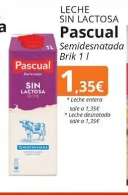 Maskom Supermercados PASCUAL Leche sin lactosa oferta