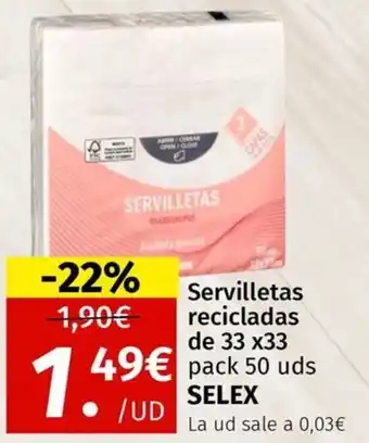 Maskom Supermercados SELEX Servilletas recicladas oferta