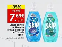 Maskom Supermercados SKIP Ciclos cortos anti olor o eficacia expres oferta