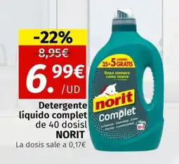 Maskom Supermercados NORIT Detergente liquido complet oferta