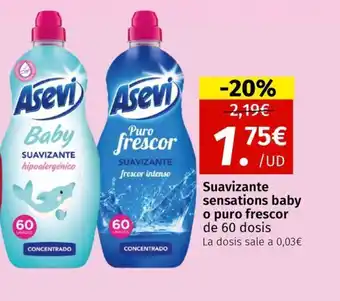 Maskom Supermercados Suavizante sensations baby o puro frescor oferta