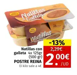 Maskom Supermercados POSTRE REINA Natillas con galleta oferta