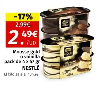 Maskom Supermercados NESTLÉ Mousse gold o vainilla oferta