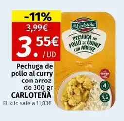 Maskom Supermercados CARLOTENA Pechuga de pollo al curry con arroz oferta