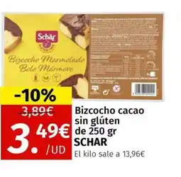 Maskom Supermercados SCHAR Bizcocho cacao sin glúten oferta