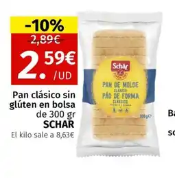 Maskom Supermercados SCHAR Pan clásico sin glúten en bolsa oferta