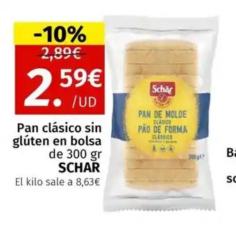 Maskom Supermercados SCHAR Pan clásico sin glúten en bolsa oferta