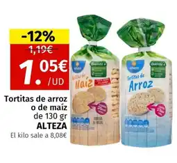 Maskom Supermercados ALTEZA Tortitas de arroz o de maiz oferta