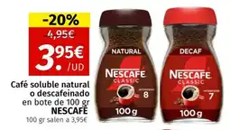 Maskom Supermercados NESCAFE Café soluble natural o descafeinado oferta