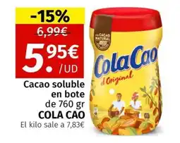 Maskom Supermercados COLA CAO Cacao soluble en bote oferta