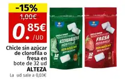 Maskom Supermercados ALTEZA Chicle sin azucar de clorofila o fresa oferta