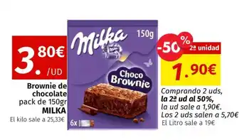 Maskom Supermercados MILKA Brownie de chocolate oferta
