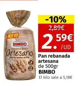 Maskom Supermercados BIMBO Pan rebanada artesana oferta