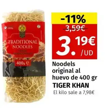 Maskom Supermercados TIGER KHAN Noodels original al huevo oferta