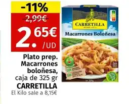 Maskom Supermercados CARRETILLA Plato prep. Macarrones boloñesa oferta