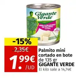 Maskom Supermercados GIGANTE VERDE Palmito mini cortado en bote oferta