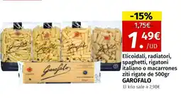Maskom Supermercados GAROFALO Elicoidali, radiatori, spaghetti, rigatoni italiano o macarrones ziti rigate oferta
