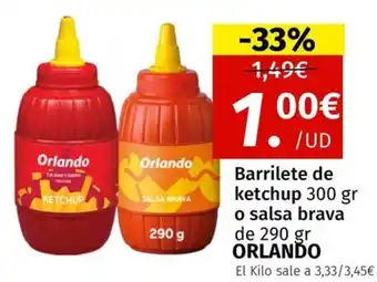 Maskom Supermercados ORLANDO Barrilete de ketchup o salsa brava oferta