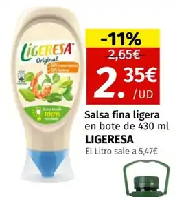 Maskom Supermercados LIGERESA Salsa fina ligera oferta