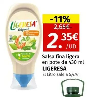Maskom Supermercados LIGERESA Salsa fina ligera oferta